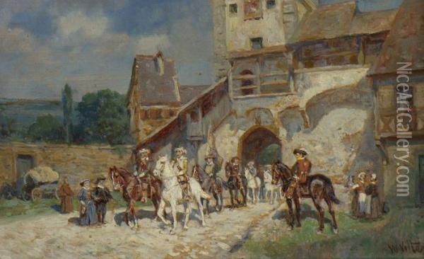 Reiter Vor Dem Stadttor Oil Painting - Wilhelm Velten