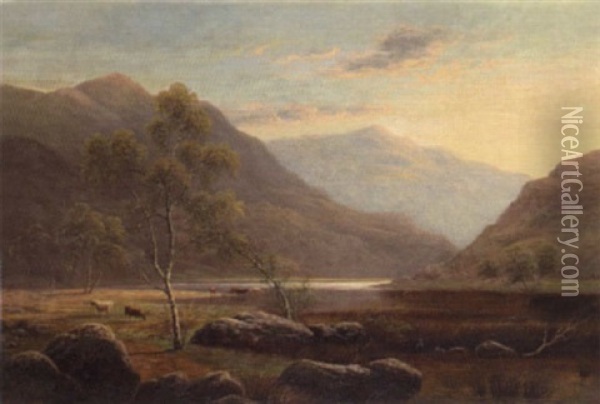 A Loch Landscape Oil Painting - William Mellor