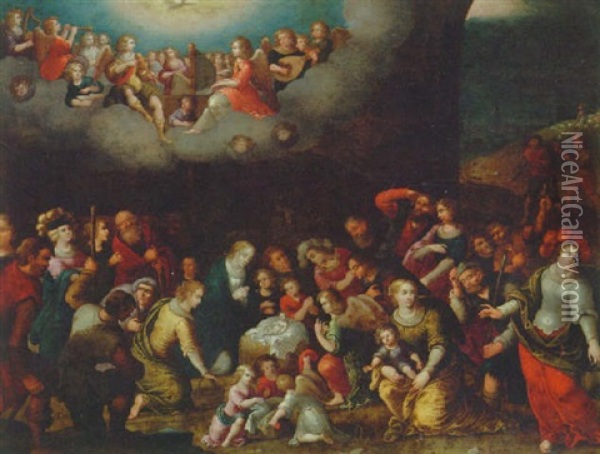 The Nativity Oil Painting - Louis de Caullery