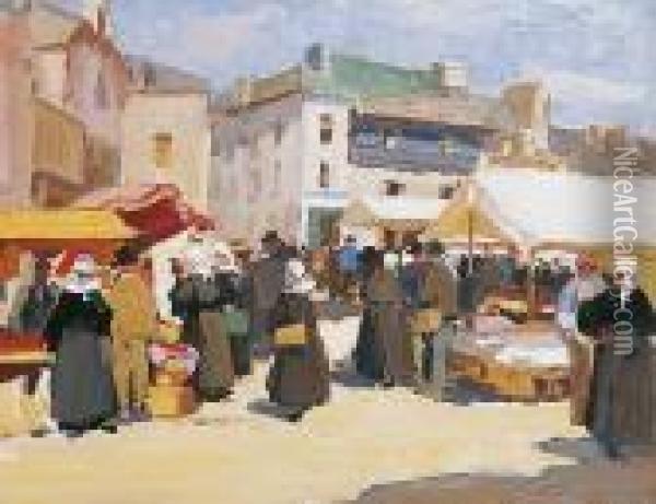 Marche Anime En Bretagne Oil Painting - Henri Alphonse Barnoin