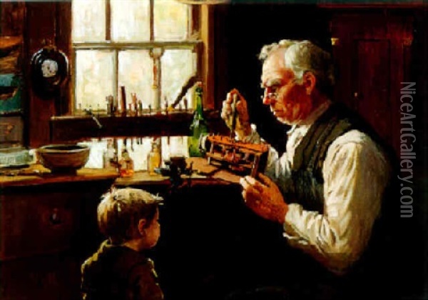 The Village Clockmaker Oil Painting - Abbott Fuller Graves