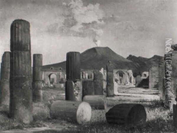Gli Scavi Di Pompei Oil Painting - Jean-Charles Geslin