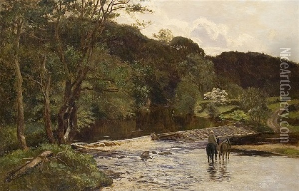 At The Ford Oil Painting - William Young