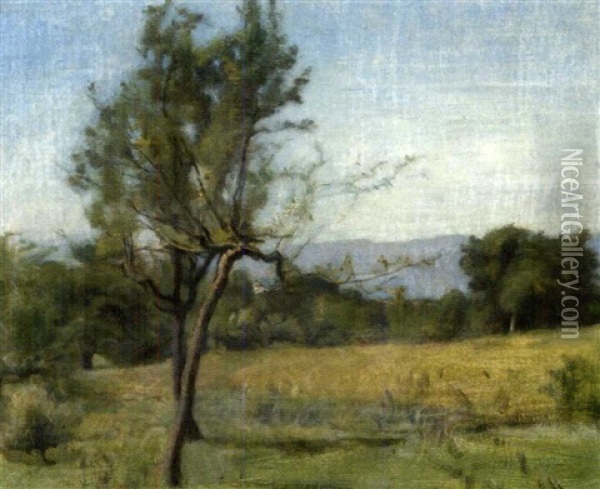 Landschaft Mit Baum Oil Painting - Barthelemy Menn