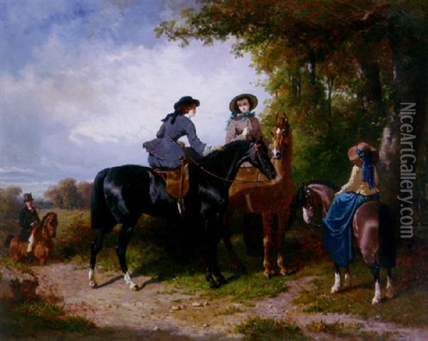 The Morning Ride Oil Painting - Henri d'Ainecy Montpezat