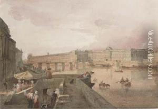 The Louvre From The Hotel De La Monnaie Oil Painting - John Gendall