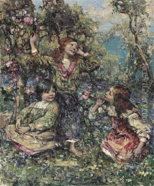 The Echo Oil Painting - Edward Atkinson Hornel