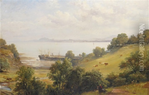 Edinburgh From Aberdour Oil Painting - Edmund Thornton Crawford