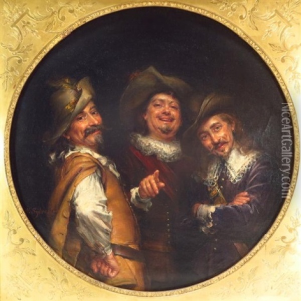 Les Trois Mousquetaires Oil Painting - Joseph Noel Sylvestre