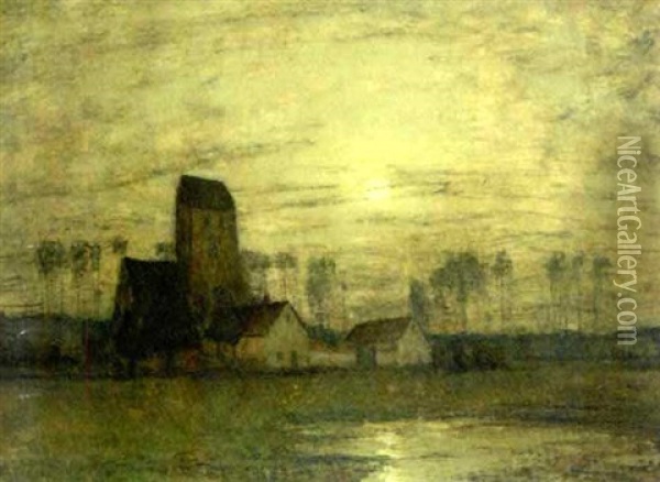 Moonlight Landscape, Arbonne Oil Painting - Henry Golden Dearth