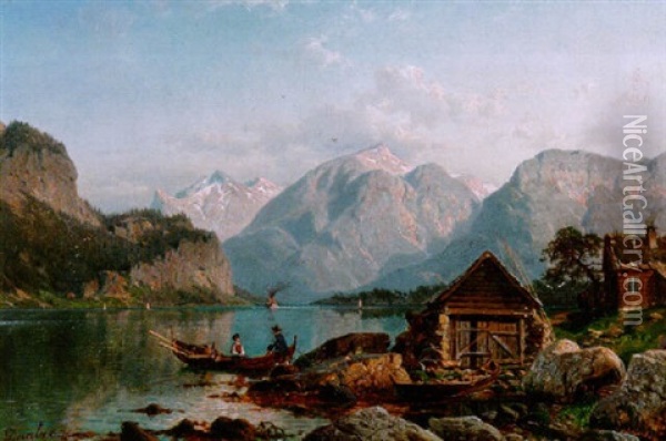Norwegische Landschaft Oil Painting - Johannes Bartholomaeus Duntze