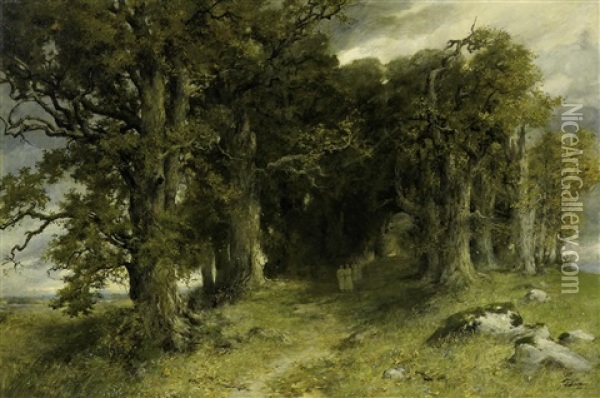 Prozession Im Wald Oil Painting - Ferdinand Leeke