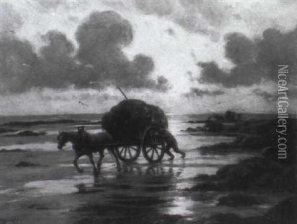 Abendstimmung Am Meer Oil Painting - Georges Philibert Charles Maroniez