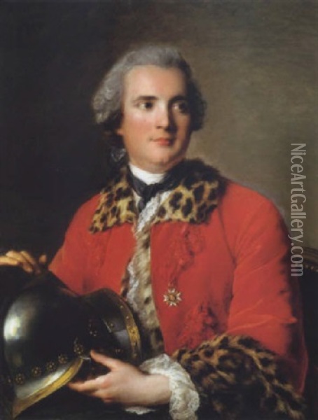 Portrait Du Duc De Mortemart En Tenue D'apparat De Colonel Decore De L'ordre De Saint-louis Oil Painting - Jean Marc Nattier
