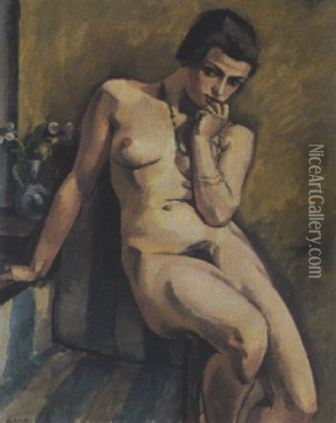 Weiblicher Akt In Interieur Oil Painting - Maurice Asselin