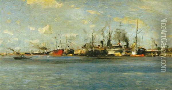 Hamnen I Venedig Oil Painting - Wilhelm von Gegerfelt