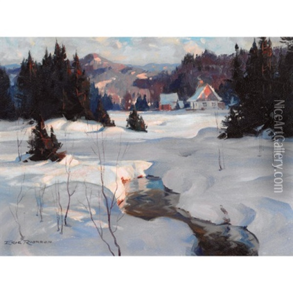 Late Afternoon, Ste. Adele Country Oil Painting - Eric Riordon