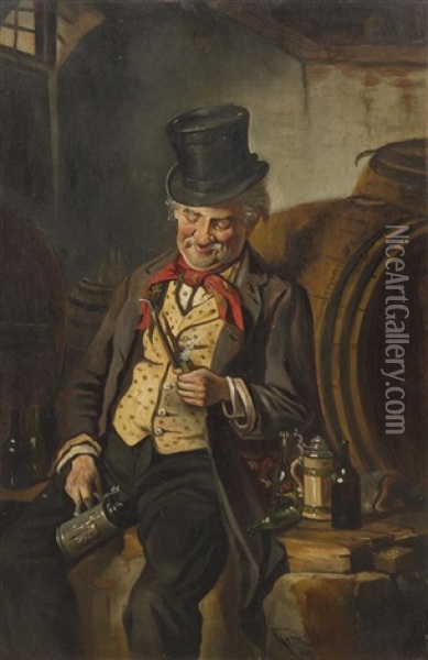 Portrait Of A Man Oil Painting - Hermann Kern