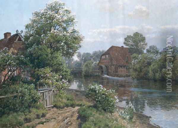 Autumn Landscape, c.1900 Oil Painting - Carl Christian Schirm