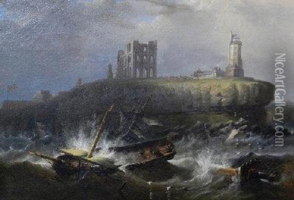 Tynemouth Priory Oil Painting - John Wilson Carmichael