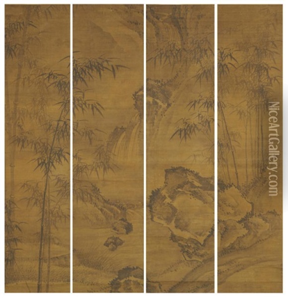 Bamboo Oil Painting -  Wu Zhen