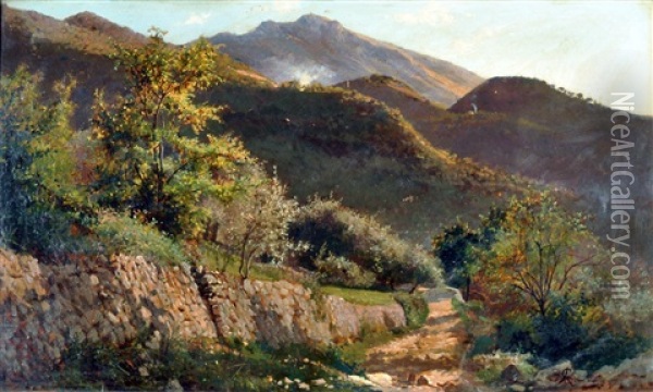 Strada Di Campagna Oil Painting - Alfonso Simonetti