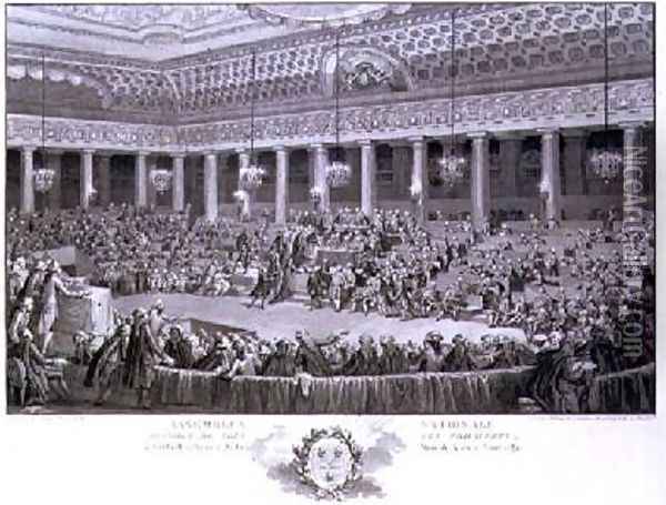 The National Assembly Abandoning all Privileges at Versailles Oil Painting - Charles Monnet