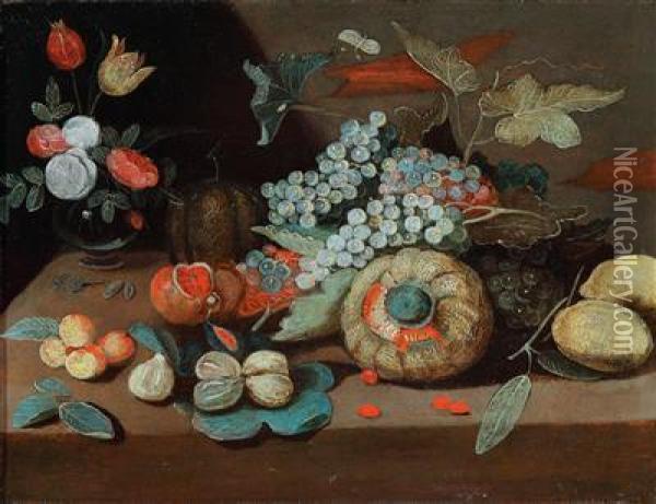 Stilllebenmit Blumen Und Fruchten Oil Painting - Jan van Kessel