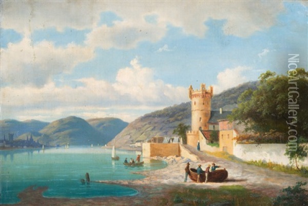 Rudesheim Oil Painting - Walther Wuennenberg