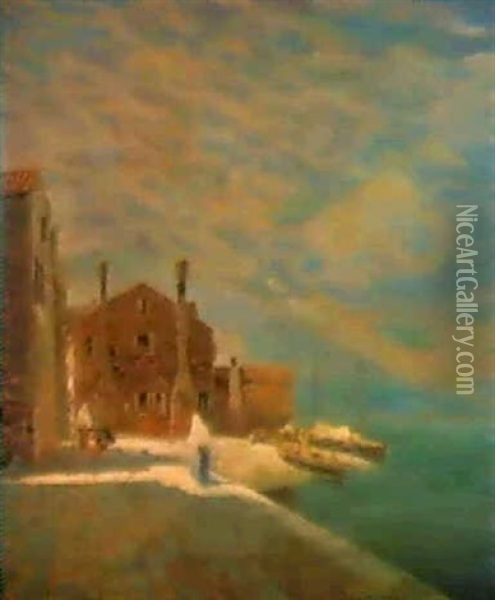 Blick Uber Eine Der Venezianischen Lagunen Oil Painting - Guglielmo Ciardi