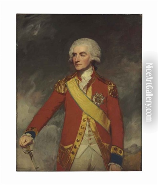 A Portrait Of John Mackenzie, Lord Macleod, Half-length Oil Painting - George Romney