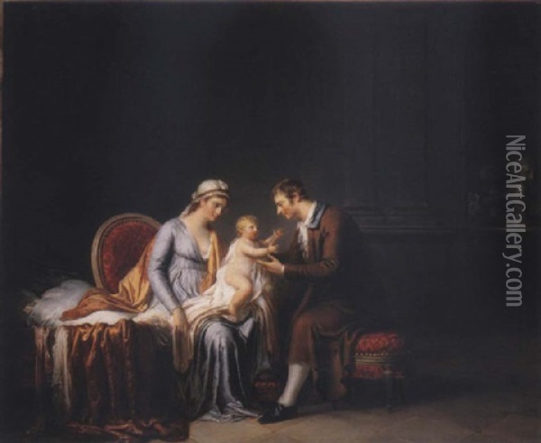 L'heureuse Famille Oil Painting - Pierre Nicolas Legrand de Lerant