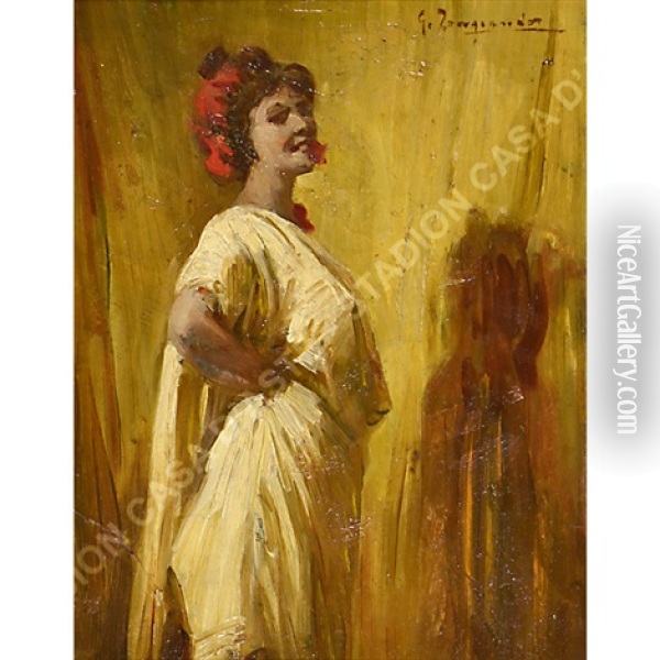 La Modella Oil Painting - Giovanni Zangrando