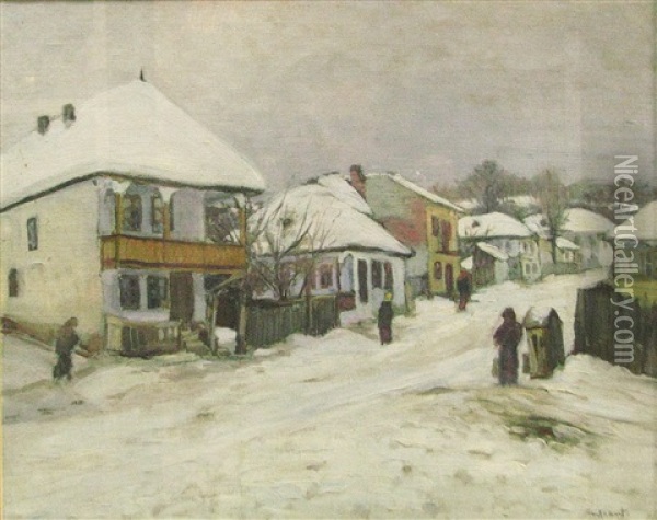 Winter Landscape Oil Painting - Nicolae Grant