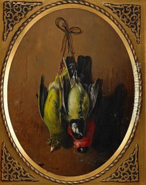 Hangande Kramsfagel Oil Painting - Theodor Lundh