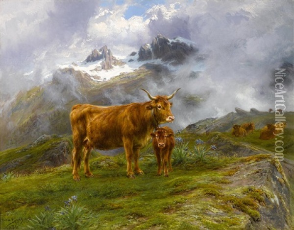 Highland Cattle Oil Painting - Rosa Bonheur