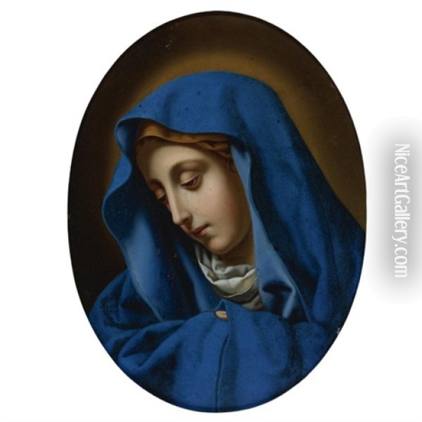 La Madonna Del Dito Oil Painting - Bartolommeo Mancini