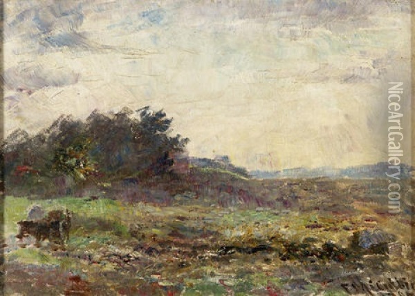 Evening With Horses, Mt. Macedon, Victoria Oil Painting - Frederick McCubbin