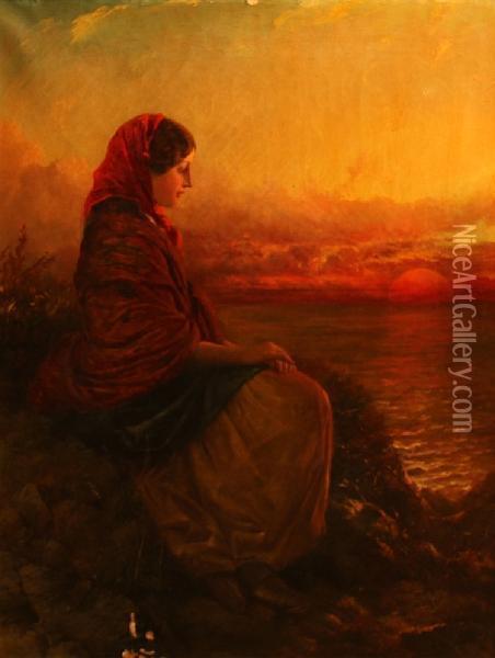 Thoughts Far Away Oil Painting - Edward John Cobbett