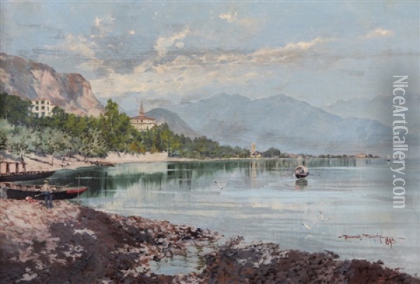 Baveno, Lago Maggiore Oil Painting - Riccardo Pellegrini