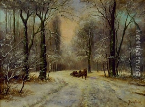 Winter Landscape Oil Painting - Yuliy Yulevich (Julius) Klever