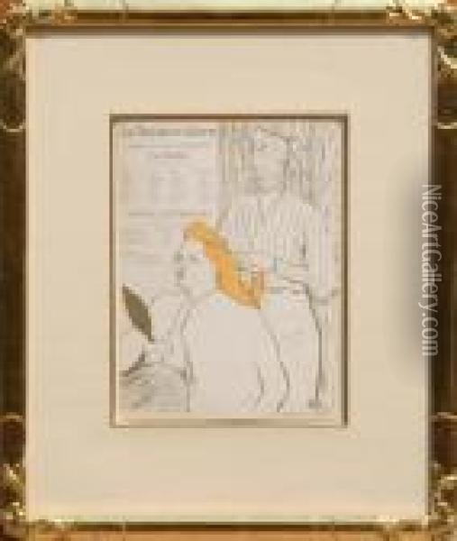 Le Theatre Libre / Le Coiffure Oil Painting - Henri De Toulouse-Lautrec