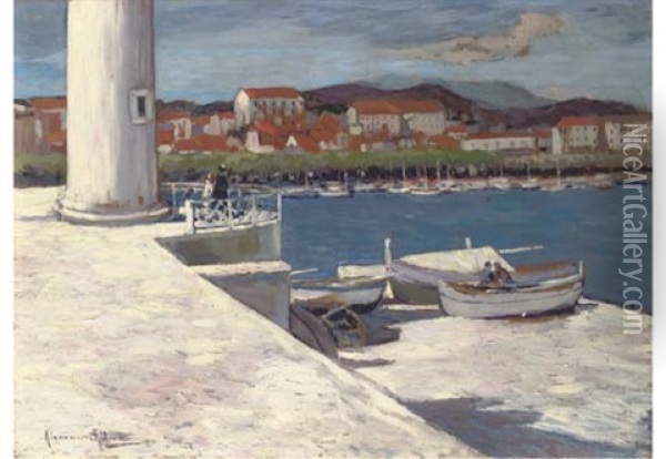 The Port At Cannes Oil Painting - Alexandre Altmann