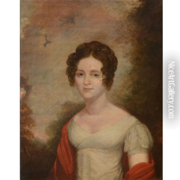 Portrait Of Ms D'elincourt Oil Painting - Gilbert Stuart