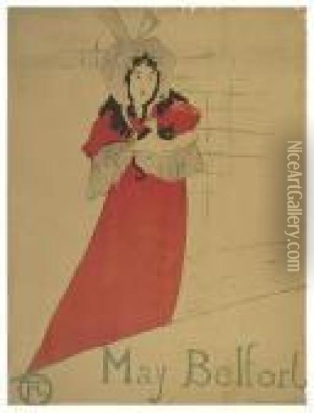 May Belfort. Oil Painting - Henri De Toulouse-Lautrec