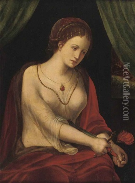 Lucretia Oil Painting -  Master of the Female Half Lengths