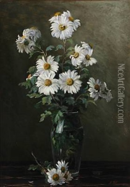 Still Life With Flowers In A Vase Oil Painting - Emmy Thornam