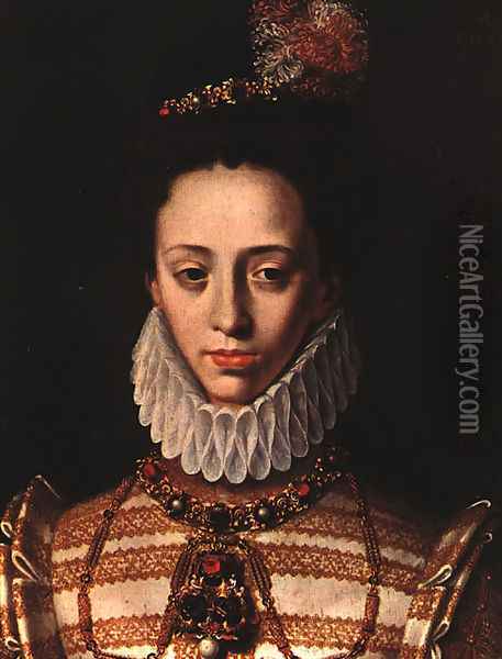 Portrait of a Lady 1577 Oil Painting - Antoine Caron