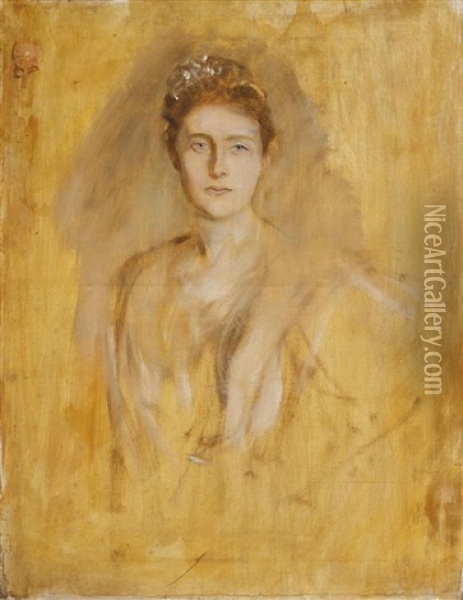 Portratstudie Einer Vornehmen Dame (study) Oil Painting - Franz Seraph von Lenbach
