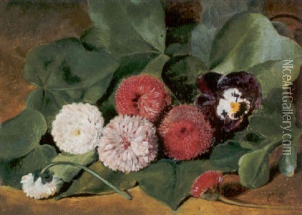 Blumenstilleben Mit Stiefmutterchen Oil Painting - Otto Franz Scholderer